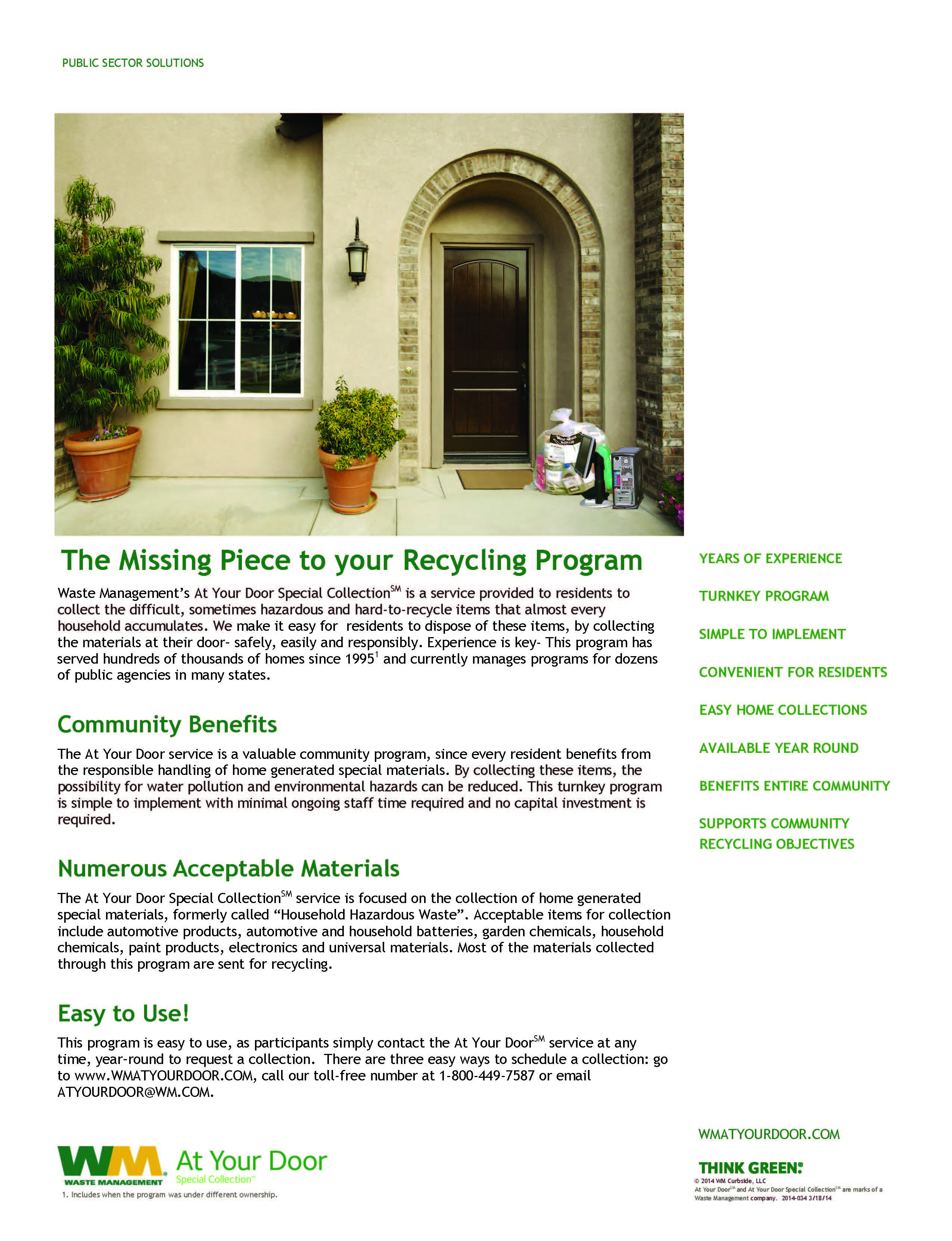 At Your Door 1 page handout 2014-034